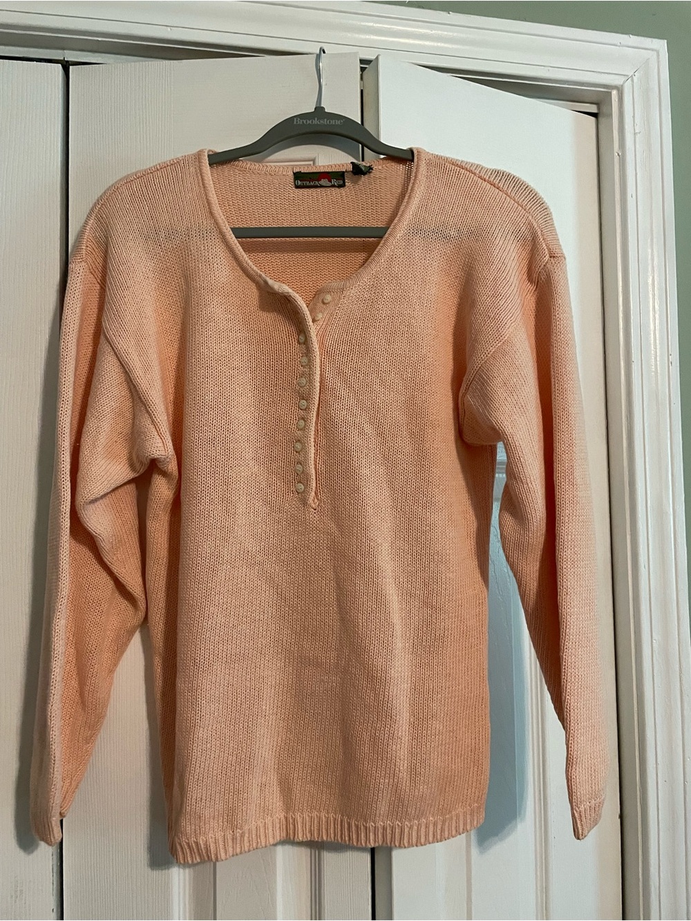 Outback Red Peach Knit Henley Top